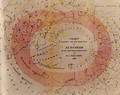 Elias Loomis, recopiló un mapa de auroras