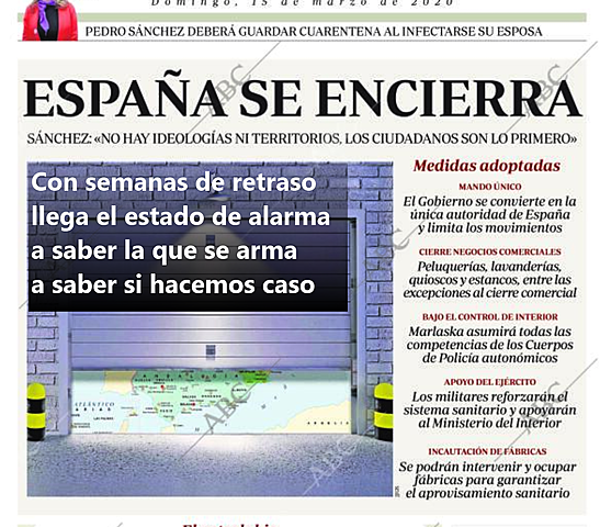 ESPAÑA, EN ESTADO DE ALARMA