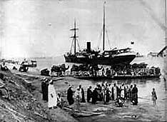 Suez Canal opens for the first time