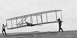 Orville Wright piloted the first powered airplane