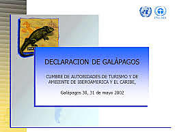 Declaración de Galápagos, Cumbre de autoridades de turismo y de ambiente de ibero América y el Caribe