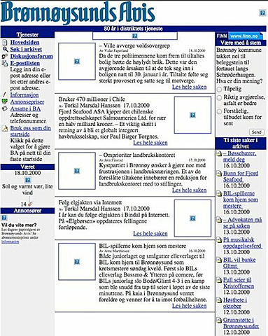 Første norske nettaviser