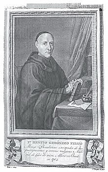 Fray Benito Jerónimo Feijoo con el Teatro crítico universal