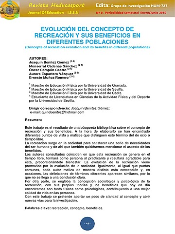 Rasgos por los que queda definida la recreacion