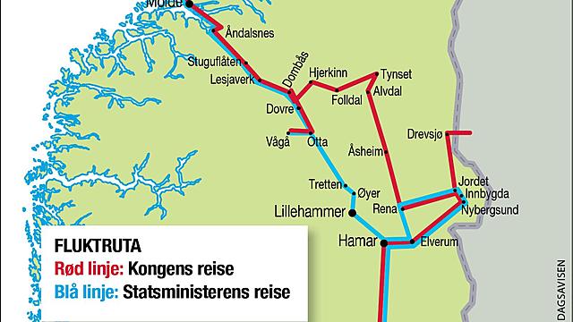 Kong Haakon og regjeringen forlater Norge