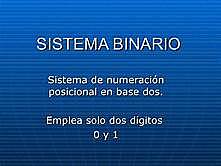 SISTEMA BINARIO