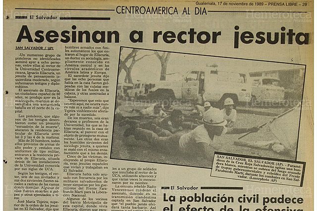 Los Jesusitas de la universidad centroamericana son asesinados