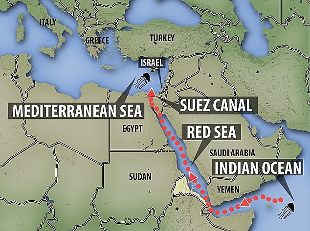 The opnening of the Suez Canal