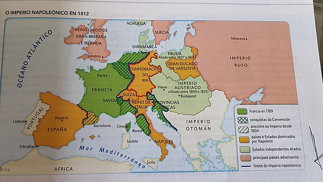 O dominio de Europa.O imperio napoleónico en 1812.