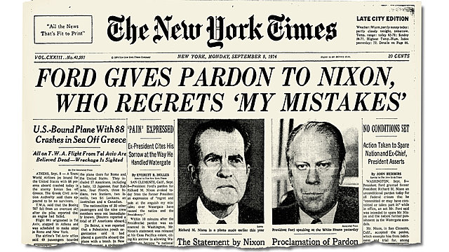 Ford pardons Nixon