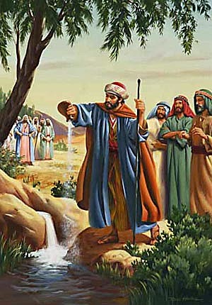 Elisha makes the dry streambed full of pools of water