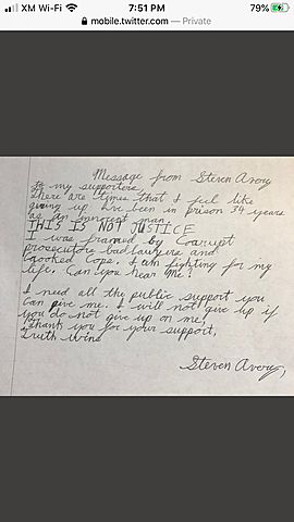 Avery's Message to Supporters