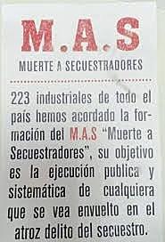 MAS (Muerte a Secuestradores) 1981 a 1993