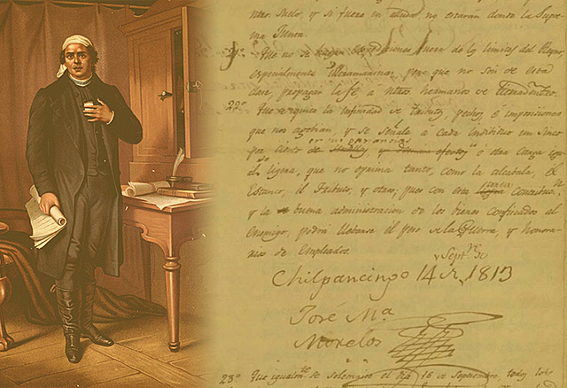 Congreso de Chilpancingo y lee el documento " Sentimientos de la Nación"