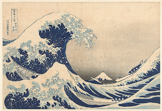 The Great Wave off Kanagawa (Ukiyo-e / Color Woodblock)