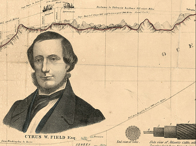 Cyrus W. Field laid the first telegraph cable across the Atlantic Ocean