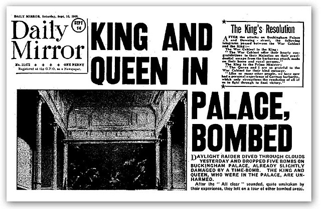 Buckingham Palace Bombed by Nazis