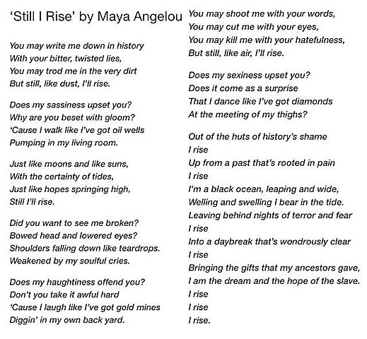 Still I Rise Poem