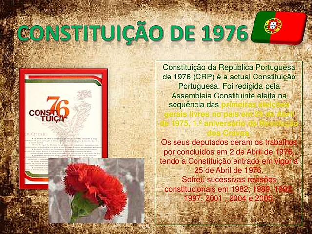 Aprovação da Constituição; «O Estado Democrático»