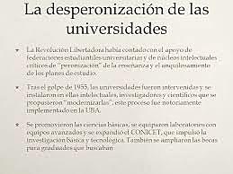 "La renovación universitaria, la desperonizacion de la universidad 1957."