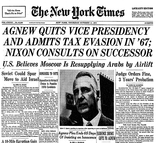 Agnew Resigns From Office