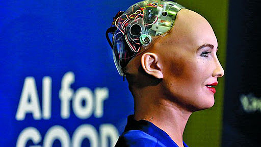 Robot humanoide capaz de reconocer, recordar caras y simular expresiones.