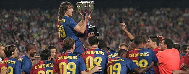 La victoria del barça de la copa de la lliga. 2009