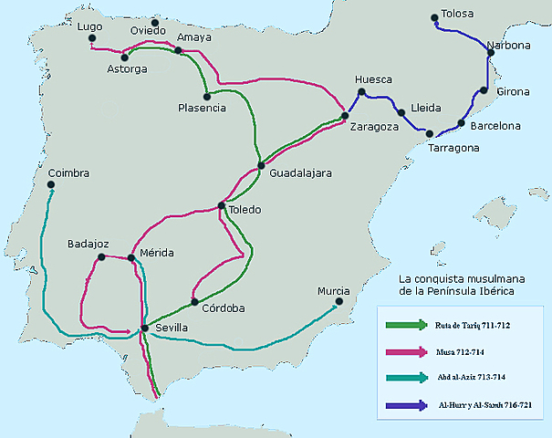 Inicio de la penetración musulmana en la Península
