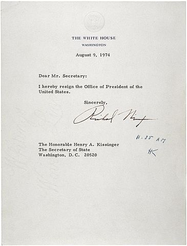 Nixon's Resignation Letter