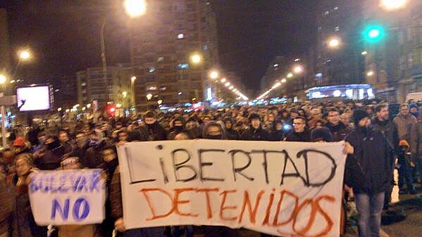 Manifestación para pedir la libertad de los detenidos