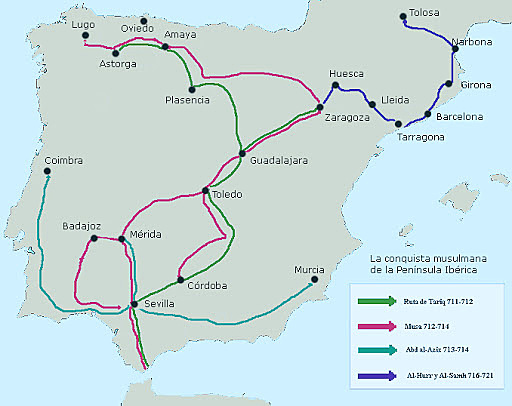 Inicio de la penetración musulmana de la Península
