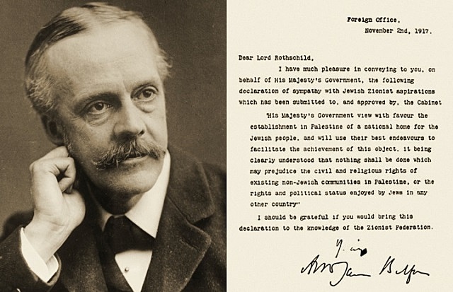 El Reino Unido emitió la Declaración de Balfour