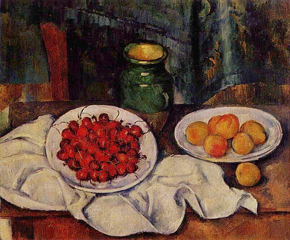 'Cerezas y melocotones' de Cézanne