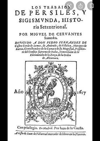 Publicación de los trabajos de Persiles y Sigismunda, historia septentrional