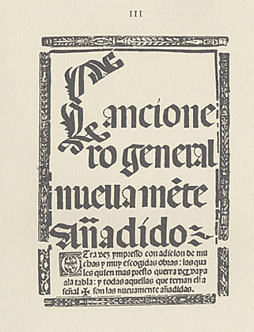 Edición del Cancionero general