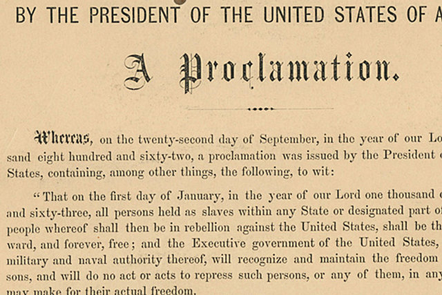 Emancipation Proclamation is issued