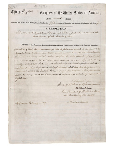 Ratification of the 13th Amendment