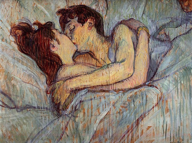 'En la cama, el beso' de Toulouse-Lautrec