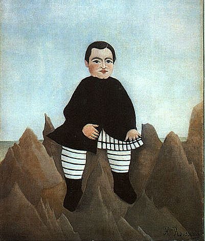 'Niño sobre las rocas' de Rosseau