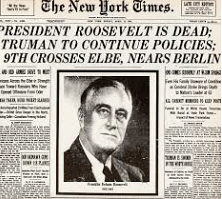 Death of President Roosevelt