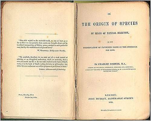 Charles Darwin publica Sobre el Origen de las Especies