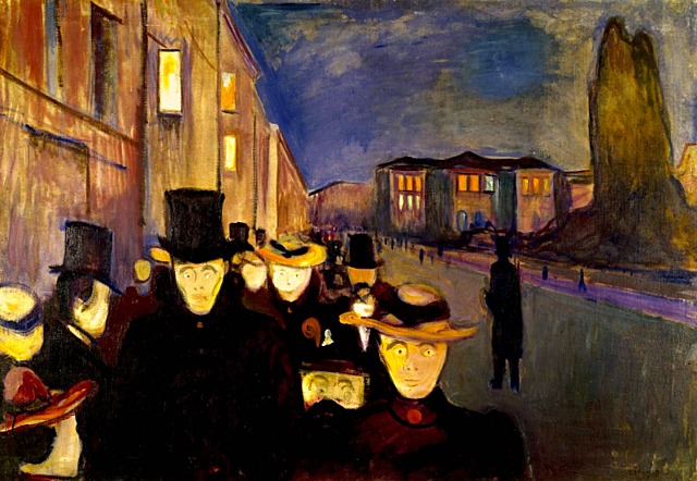'Atardecer en la calle de Karl Johan' de Munch
