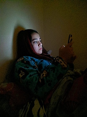 I check my cell phone