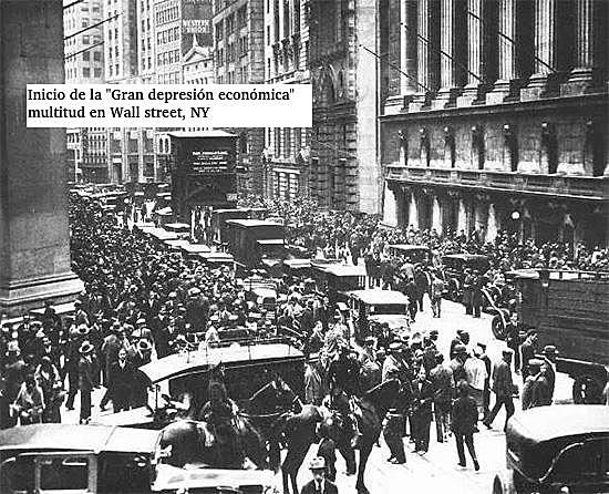 Inicio de la Gran Depresión Económica