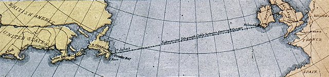 Cyrus W. Field inaugura el primer cable telegráfico transatlántico