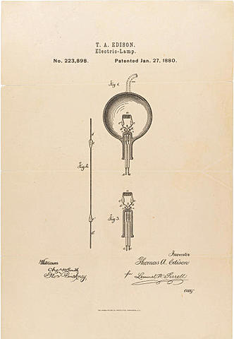 Edison prueba su primera bombilla incandescente