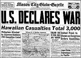 The United States declares war on Japan