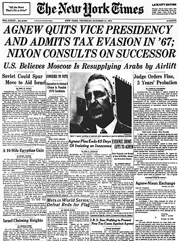 Vice President Spiro T. Agnew  resigned office