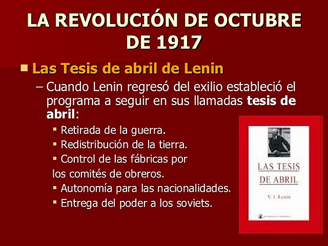 Teses de abril: regreso de Lenin.