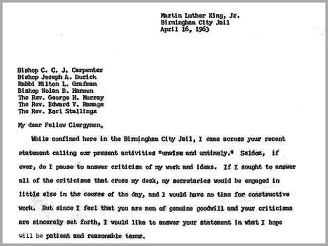 Martin Luther King Jr.'s "Letters from a Birmingham Jail"